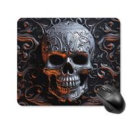 Cool Skull Graphics Mouse Pad Square Laptop Mouse Mat Cute Computer Mousepad Keyboard Pad Non-Slip Desk Pads for Gaming Office Work Home 25 * 30cm