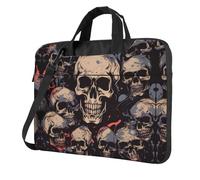 Cool Skull Graphics Ultra-Thin Portable Shoulder Laptop Bag – Lightweight Handheld Computer Bag With Padded Protection, Multiple Carry Options & Stylish Design