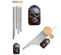 Cool Skull Graphics Wind Chimes for Outside Memorial Tuned Outdoor Windchimes Large Garden Decor Wind Chime with Melodious Sound for Mom Dad Grandma Home Garden Patio Decor