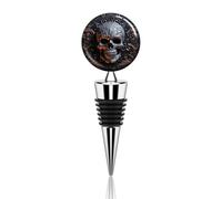 Cool Skull Graphics Wine Stoppers Reusable Wine Bottle Stopper Decorative Champagne Stoppers Silicone Beverage Bottle Sealer Keep Fresh, Leakproof Wines Saver for Bar Party Decor