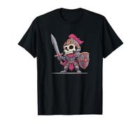 Cool Skull Knight Costume with Medieval Sword T-Shirt