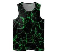 Cool Skull Mens Beach Tank Tops Novelty Graphic Quick Dry Sleeveless Shirt for Beach Workout S-4XL, Green Smoke, Medium