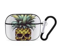 Cool Skull Pineapple AirPod Pro Case, Anti Scratch Hard PC Cover with Keychain, AirPod Pro 2nd/1st Case Accessories for Women Men, Black-Style
