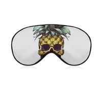 Cool Skull Pineapple Eye Mask for Women & Men, Breathable & Adjustable Eye Cover, Ultra Soft Sleep Mask, Lightweight Travel Blindfold for Airplane, Nap, Night Sleeping