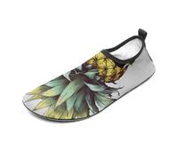 Cool Skull Pineapple Water Shoes for Men Women, Lightweight Stretch Swim Shoes with Anti-Slip Rubber Sole, Quick-Dry Aqua Socks for Pool, Beach, Surfing, Style, 12 Women/12 Men