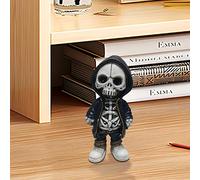 Cool Skull Statue - 5.31in Resin Skull Ornament | Gothic, Realistic Skeleton Head Figurine For Home Office Decoration | Statue - Halloween Horror Decor Gift