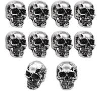 Cool Skull Vintage Fridge Magnets, Skeleton Refrigerator Magnets for Goth Kitchen Decor, Office Whiteboards, Lockers Accessories, Files, Photos, Maps, Calendars (Silver 10 Pcs)