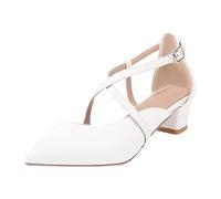 Cool Slippers for Women Womens Orthotic Sandals Women's Foreign Trade Large Spring New PU Leather Buckle Heel Hollow Back Sandals Black Sandals 5.5 Womens Leather Sandals Size 5 (White, 5.5)