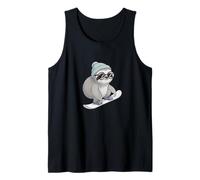 Cool Sloth On Snowboard Winter Mountain Vibes Tank Top