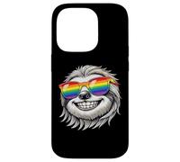 Cool Sloth Portrait with Rainbow Sunglasses Happy Fun Case for iPhone 14 Pro
