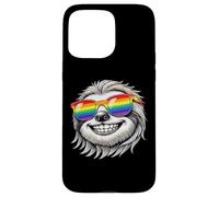 Cool Sloth Portrait with Rainbow Sunglasses Happy Fun Case for iPhone 15 Pro Max