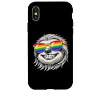Cool Sloth Portrait with Rainbow Sunglasses Happy Fun Case for iPhone X/XS