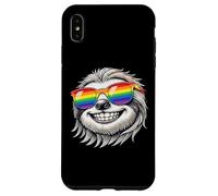 Cool Sloth Portrait with Rainbow Sunglasses Happy Fun Case for iPhone XS Max