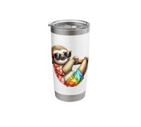 Cool Sloth Sunglasses Tropical Beach Vibes Stainless Steel Insulated Tumbler