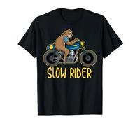 Cool Slow Rider | Funny Sloth On Motorcycle Riding Fan Gift T-Shirt