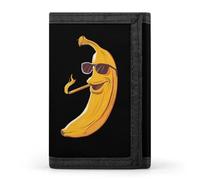 Cool Smoking Big Banana Funny Trifold Wallet RFID Blocking Front Pocket Wallets with ID Window Gifts for Men Women