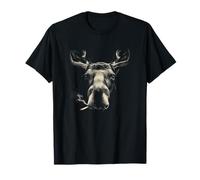 Cool Smoking Moose Head Wilderness Humor T-Shirt