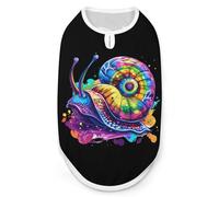 Cool Snail Rainbow Colors Dog Clothes Printed Pet Shirts Summer Vest T-Shirt Sweatshirt for Small Dogs Cats M