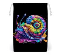 Cool Snail Rainbow Colors Drawstring Bags Portable Makeup Pouch Gift Bag Storage Organiser