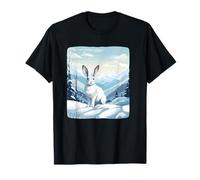 Cool Snow Mountains with Rabbit Animals for Snowshoe Rabbit T-Shirt