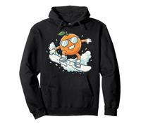 Cool Snowboard Orange Cartoon Citrus Rider Pullover Hoodie