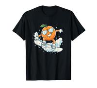 Cool Snowboard Orange Cartoon Citrus Rider T-Shirt