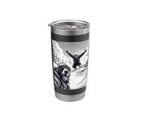Cool Snowboarder Winter Sport Snowboard Bear Selfie Stainless Steel Insulated Tumbler
