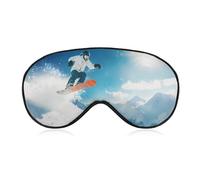 Cool Snowboarding Snowboarder Sleep Mask Eye Cover for Sleeping Men Women Light Blocking Travel Blindfold