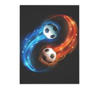 Cool Soccer Ball A4 Crystal Clear Sticker Sheet,Full-Print Waterproof Pet Decals with 3D Effect,Ideal for Laptops,Glass,Metal,DIY Crafts Home Decor