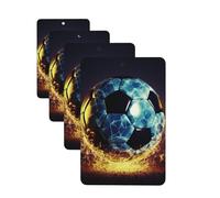 Cool soccer ball Car Air Fresheners Cards Set of 4 Pieces Personalized Car Fresheners Gifts for Men Women Auto Aromatherapy Tablets Hanging Scented Cards for Wardrobe Bathroom