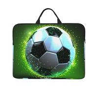 Cool Soccer Ball Laptop Case 14 Inch Laptop Sleeve Computer Carrying Bag Shockproof Protective Notebook Case Portable Laptop Bag Waterproof Briefcase Bag for Men Women