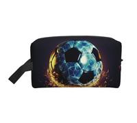 Cool Soccer Ball Portable Large-Capacity Travel Toiletry Bag (Print Models) Waterproof Makeup Storage Bag for Men and Women for Business Trips, Fitness, Bathroom, Daily Storage