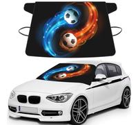 Cool Soccer Ball Print Automotive Windshield Frost Cover Protector For Winter Use, Ice Snow Protector Covers For Car
