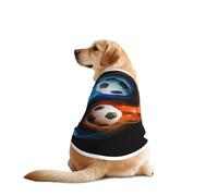 Cool Soccer Ball Print Dog Outfit Sleeveles, Funny Pet Dog Clothes Machine Washable Shirt Vest For Medium Large Dogs