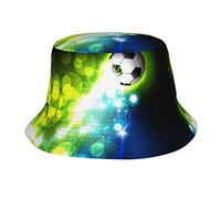 Cool Soccer Ball Printed Bucket Hat Unisex Trendy Lightweight Outdoor Hot Fun Summer Beach Vacation Getaway Headwear Black, Black, One size