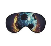 Cool Soccer Ball Sleep Mask for Women Men, Soft Eye Mask with Adjustable Strap for Sleeping, Light Blocking Travel Blindfold for Nap Comfortable Eye Cover for Home Office