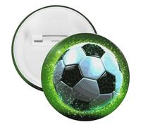 Cool Soccer Ball Tinplate Badge Personalized Round Brooch Large Craft Button Suitable for Teachers, Nurses, Doctors, Staff, Party Gift Accessories, 1Pcs, Plastic, plastics