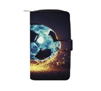 Cool Soccer Ball Wallet Multifunctional Leather Wallets for Men Compact Long Wallet Credit Card Holder Passport Bag