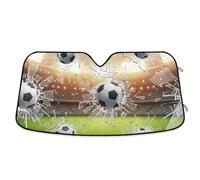 Cool Soccer Balls Car Windshield Sunshade Foldable Reflective Sun Visor Keep Vehicle Cool 55×27.6 inch
