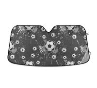 Cool Soccer Grey Car Windshield Sun Shade Foldable Sun Shield Blocks UV Rays Sun Heat Protection 53×23.5 inch