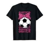 Cool Soccer Sister Ball Cute Coquette Bow Graphic T-Shirt