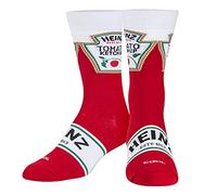 Cool Sock - Heinz Ketchup Crew Socks - Funny Food-Themed Novelty Socks - Size Large for Men & Women - Soft Cotton Blend - Fun Gift for Foodies & Snack Lovers
