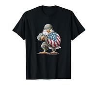 Cool Soldier Eagle with America Shield and Helmet Costume T-Shirt