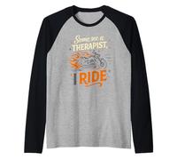 Cool Some See a Therapist, I Ride Biker Therapy Motorcyclist Raglan Baseball Tee