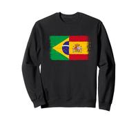 Cool Spain Brazil Flag Proud Spanish Brazilian Fans Pride Sweatshirt