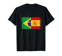 Cool Spain Brazil Flag Proud Spanish Brazilian Fans Pride T-Shirt