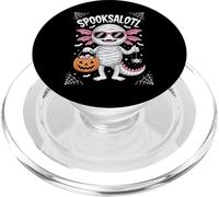 Cool Spooksalotl Axolotl With Candy Bucket PopSockets PopGrip for MagSafe