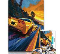 Cool Sports Car JigsawPuzzle 1000 Pieces for Adults,Challenging To Complete But Fun And Humorous with Matching Poster And Trivia Sheet 38x26cm