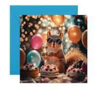 Cool Squirrel Birthday Card - 'Birthday Squirrel' - Gifts for Him, Her, Women, Men, Boys, Girls, Coworker, Friends, BFF - A Toast - Comes with Fun Stickers