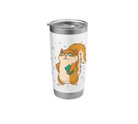 Cool Squirrel with Book Tree Rodent Stainless Steel Insulated Tumbler